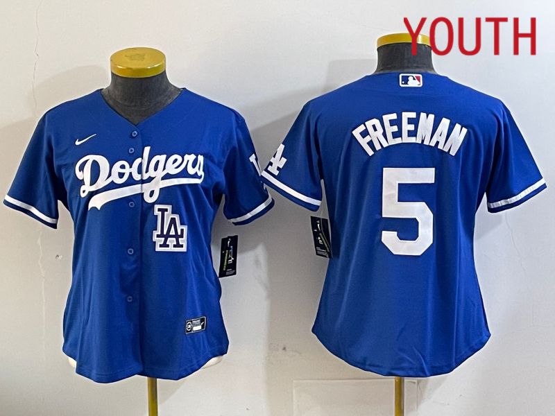 Youth Los Angeles Dodgers #5 Freeman Blue Game 2024 Nike MLB Jersey style 11202